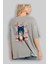Inariokami Arka Baskılı Gri Oversize T-Shirt Unisex Erkek Kadın Bisiklet Yaka 3