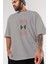 Exotic Sanctuary Ön Baskılı Gri Oversize T-Shirt Unisex Erkek Kadın Bisiklet Yaka 3