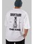 Gambler The King Arka Baskılı Beyaz Oversize T-Shirt Erkek Kadın Bisiklet Yaka 4