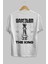 Gambler The King Arka Baskılı Beyaz Oversize T-Shirt Erkek Kadın Bisiklet Yaka 5
