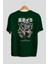 Monkey D. Luffy Gear5 1 Anime Arka Baskılı Zümrüt Yeşili Oversize T-Shirt Pamuk Erkek Kadın 2