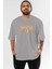 Adventure Ön Baskılı Gri Oversize T-Shirt Unisex Erkek Kadın Bisiklet Yaka 1