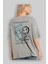 Be Yourself Bear Arka Baskılı Gri Oversize T-Shirt Unisex Erkek Kadın Bisiklet Yaka 3