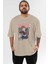 Mako Mankanshoku 2 Anime Ön Baskılı Bej Oversize T-Shirt Erkek Kadın 1