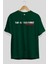Var Ki Yaşıyoruz Bu Hayatı Ön Baskılı Zümrüt Yeşili Oversize T-Shirt Erkek Kadın Bisiklet Yaka 2