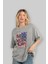 New York City 2 Ön Baskılı Gri Oversize T-Shirt Unisex Erkek Kadın Bisiklet Yaka 4