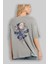 Chucky Arka Baskılı Gri Oversize T-Shirt Unisex Erkek Kadın Bisiklet Yaka 3