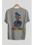 Donald Arka Baskılı Gri Oversize T-Shirt Unisex Erkek Kadın Bisiklet Yaka 2