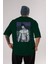 Bakı Hanma (2) Anime Arka Baskılı Zümrüt Yeşili Oversize T-Shirt Pamuk Erkek Kadın 1