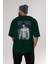 Bakı Hanma (2) Anime Arka Baskılı Zümrüt Yeşili Oversize T-Shirt Pamuk Erkek Kadın 5