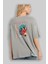 Karasu Tengu Arka Baskılı Gri Oversize T-Shirt Unisex Erkek Kadın Bisiklet Yaka 3