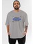 Brazilia Ön Baskılı Gri Oversize T-Shirt Unisex Erkek Kadın Bisiklet Yaka 1