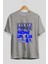 Summer Paradise Ön Baskılı Gri Oversize T-Shirt Unisex Erkek Kadın Bisiklet Yaka 2