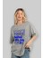 Summer Paradise Ön Baskılı Gri Oversize T-Shirt Unisex Erkek Kadın Bisiklet Yaka 4