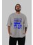 Summer Paradise Ön Baskılı Gri Oversize T-Shirt Unisex Erkek Kadın Bisiklet Yaka 5