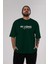 Bu Gönül Az Mı Sevdi Ön Baskılı Zümrüt Yeşili Oversize T-Shirt Erkek Kadın Bisiklet Yaka 5