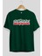 Unutmayın Ki Bana Hiç Bişi Ön Baskılı Zümrüt Yeşili Oversize T-Shirt Erkek Kadın Bisiklet Yaka 2