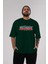 Unutmayın Ki Bana Hiç Bişi Ön Baskılı Zümrüt Yeşili Oversize T-Shirt Erkek Kadın Bisiklet Yaka 5