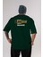 Bangkok Arka Baskılı Zümrüt Yeşili Oversize T-Shirt Unisex Erkek Kadın Bisiklet Yaka 1