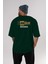 Bangkok Arka Baskılı Zümrüt Yeşili Oversize T-Shirt Unisex Erkek Kadın Bisiklet Yaka 5