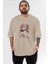 Himiko Toga Anime Ön Baskılı Bej Oversize T-Shirt Erkek Kadın 1