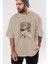 Himiko Toga Anime Ön Baskılı Bej Oversize T-Shirt Erkek Kadın 5