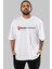 Baba Parası Ön Baskılı Beyaz Oversize T-Shirt Erkek Kadın Bisiklet Yaka 1