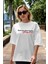 Benim Bu Güzel Feysim Ön Baskılı Beyaz Oversize T-Shirt Erkek Kadın Bisiklet Yaka 5