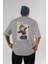 Mako Mankanshoku 1 Anime Arka Baskılı Gri Oversize T-Shirt %100 Pamuk Erkek Kadın 1