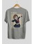 Mako Mankanshoku 1 Anime Arka Baskılı Gri Oversize T-Shirt %100 Pamuk Erkek Kadın 2