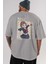 Mako Mankanshoku 1 Anime Arka Baskılı Gri Oversize T-Shirt %100 Pamuk Erkek Kadın 5