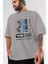 The Luxury Centre Japan Ön Baskılı Gri Oversize T-Shirt Unisex Erkek Kadın Bisiklet Yaka 3