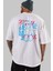 Trust The Bear Arka Baskılı Beyaz Oversize T-Shirt Erkek Kadın Bisiklet Yaka 2