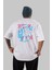 Trust The Bear Arka Baskılı Beyaz Oversize T-Shirt Erkek Kadın Bisiklet Yaka 4