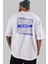 Sorry To Sorry Arka Baskılı Beyaz Oversize T-Shirt Erkek Kadın Bisiklet Yaka 5