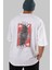 King Streetwear Arka Baskılı Beyaz Oversize T-Shirt Erkek Kadın Bisiklet Yaka 4