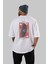 King Streetwear Arka Baskılı Beyaz Oversize T-Shirt Erkek Kadın Bisiklet Yaka 5