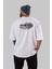 Hotrod Arka Baskılı Beyaz Oversize T-Shirt Erkek Kadın Bisiklet Yaka 1