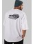Hotrod Arka Baskılı Beyaz Oversize T-Shirt Erkek Kadın Bisiklet Yaka 3
