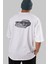 Hotrod Arka Baskılı Beyaz Oversize T-Shirt Erkek Kadın Bisiklet Yaka 4