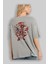Jugernaut Arka Baskılı Gri Oversize T-Shirt Unisex Erkek Kadın Bisiklet Yaka 3