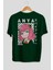 Anya Spyx Famıly Anime Arka Baskılı Zümrüt Yeşili Oversize T-Shirt Pamuk Erkek Kadın 2