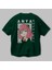 Anya Spyx Famıly Anime Arka Baskılı Zümrüt Yeşili Oversize T-Shirt Pamuk Erkek Kadın 3