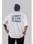 Toronto Arka Baskılı Beyaz Oversize T-Shirt Erkek Kadın Bisiklet Yaka 1