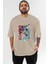 Monkey D. Luffy Gear5 2 Anime Ön Baskılı Bej Oversize T-Shirt Erkek Kadın 1