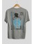 Japan Mythology Arka Baskılı Gri Oversize T-Shirt Unisex Erkek Kadın Bisiklet Yaka 2