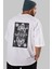 Stormtrooper Playing Card Arka Baskılı Beyaz Oversize T-Shirt Erkek Kadın Bisiklet Yaka 5