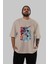Monkey D. Luffy Gear5 2 Anime Ön Baskılı Bej Oversize T-Shirt Erkek Kadın 4