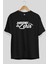 Harbi Zehir Ön Baskılı Siyah Oversize T-Shirt Erkek Kadın Bisiklet Yaka 2