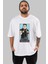 Kim Jong Un Supreme Ön Baskılı Beyaz Oversize T-Shirt Erkek Kadın Bisiklet Yaka 1